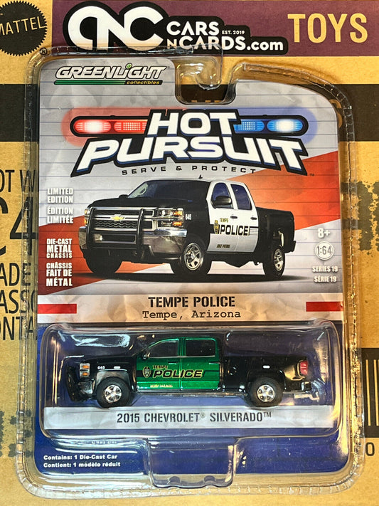 Greenlight Hot Pursuit Tempe Police 2015 Chevrolet Silverado Green Machine Chase