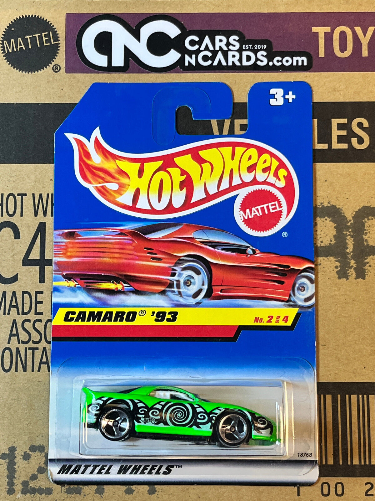 1998 Hot Wheels Tattoo Machines Series #2/4 '93 Camaro Green (Soft Corners)