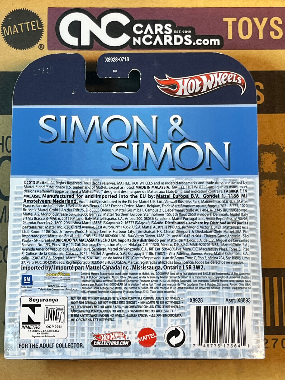 2013 Hot Wheels Retro Ent Simon & Simon 1985 Chevrolet Camaro Iroc-Z W/Protector