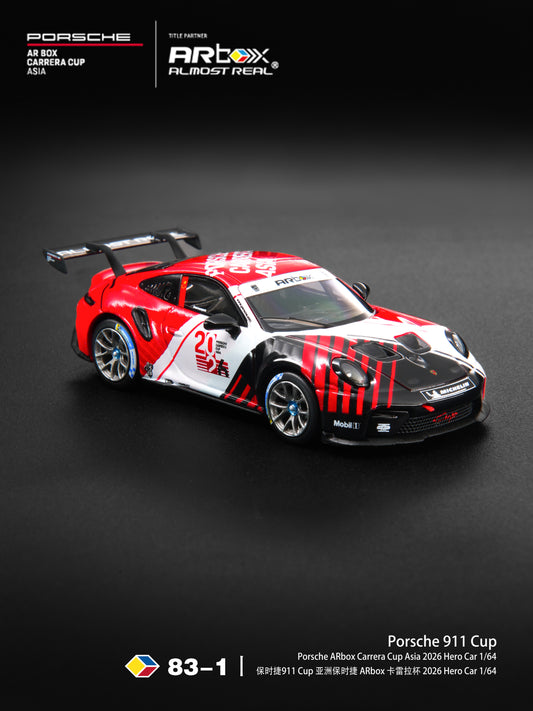 (PRE-ORDER) Almost Real 1:64 Porsche 911 Cup Porsche ARbox Carrera Cup Asia 2026 Hero Car 640010001