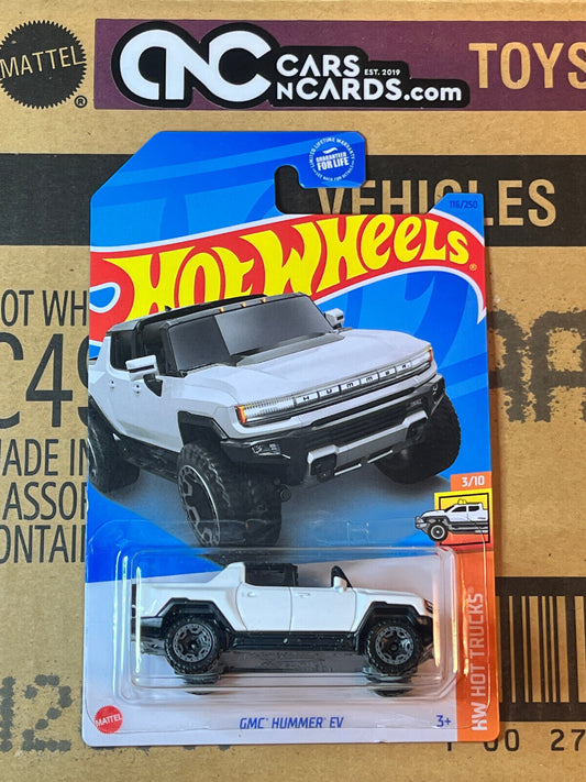 2023 Hot Wheels HW Hot Trucks #3/10 GMC Hummer EV White (Soft Corners)