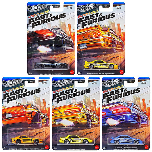 (PRE-ORDER) 2027 Hot Wheels Silver Series Fast & Furious Themed Mix #2 "Boose Mode" Full Set of 5 Case