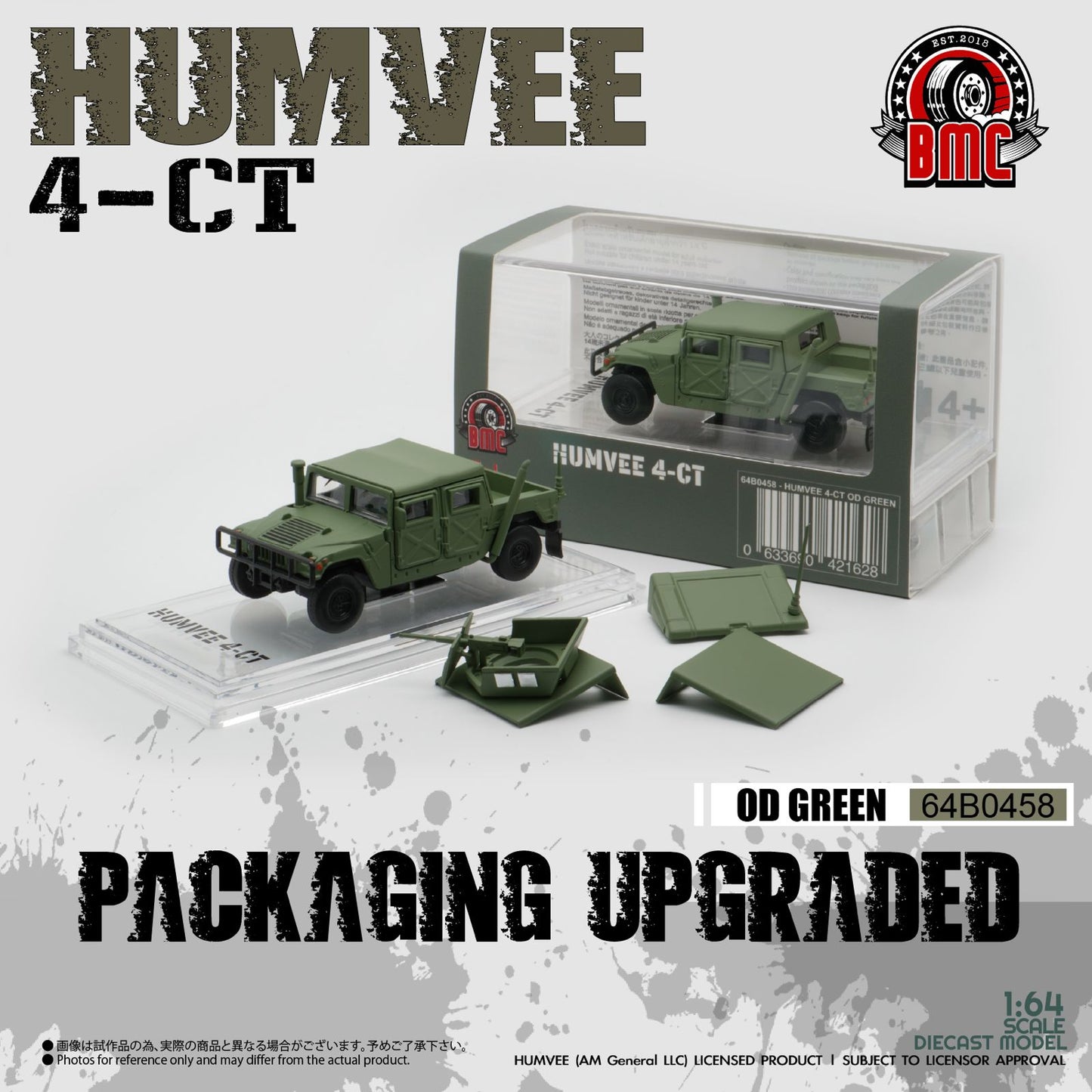 (PRE-ORDER) BM Creations 1/64 Humvee 4-CT - OD Green 64B0458
