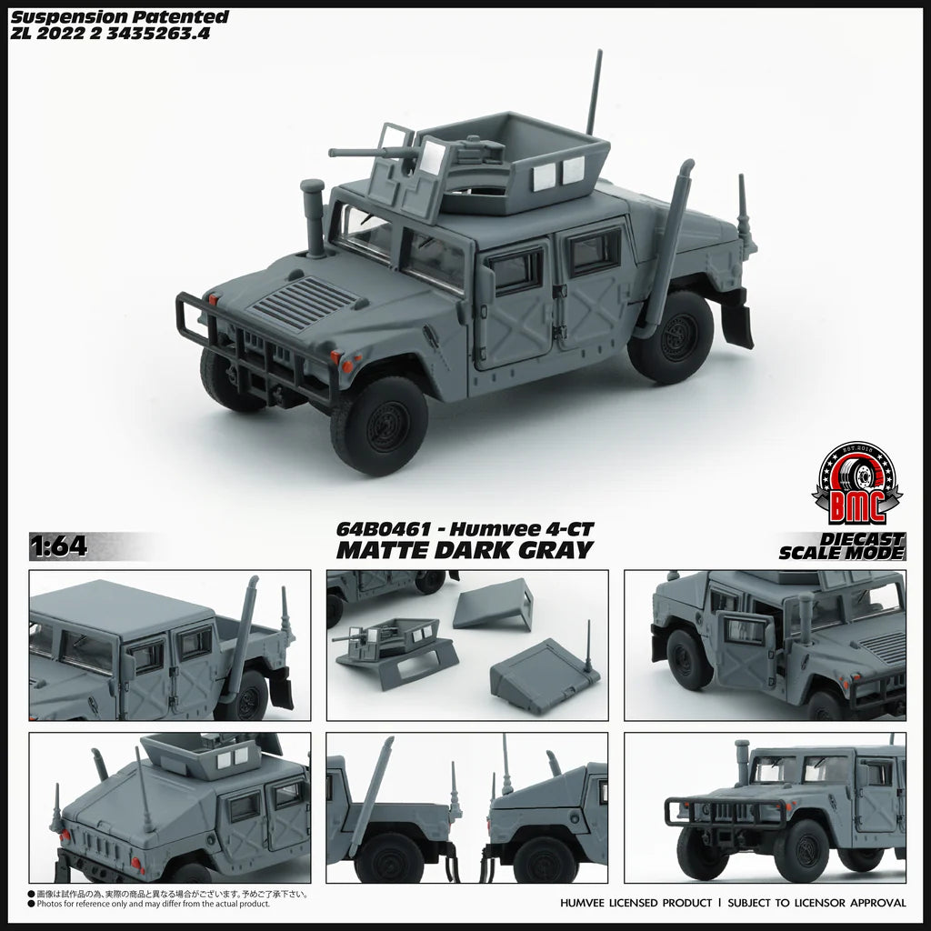 (PRE-ORDER) BM Creations 1:64 Humvee CT-4 Matte Dark Grey 64B0461