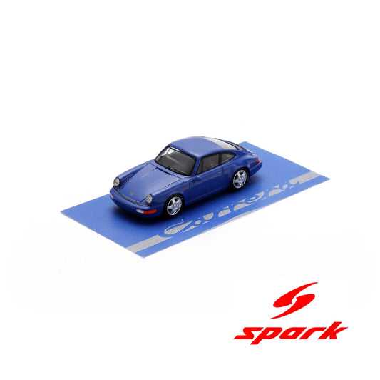 (PRE-ORDER) SPARK 1:64 Porsche 911(964) 3.6 RS (Maritime blue with silver wheels) 64SP007-E