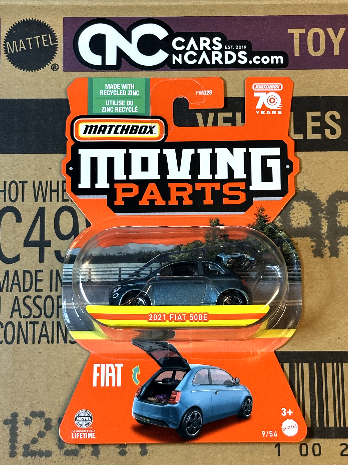 2023 Matchbox Moving Parts 2021 Fiat 500E Opening Hatch