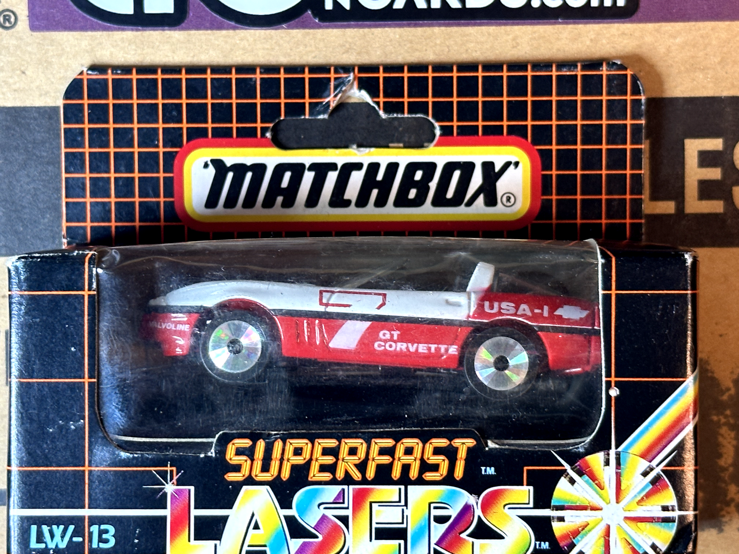 1984 Matchbox LW13 Matchbox Superfast Lasers GT Corvette Red NIP