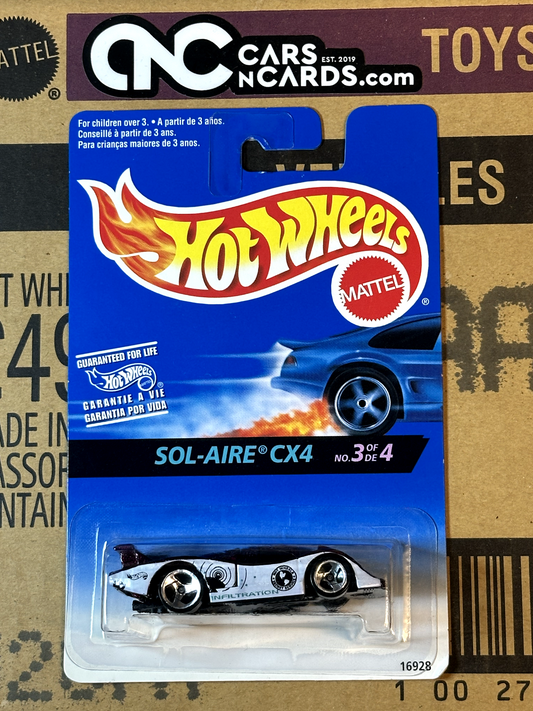 1997 Hot Wheels Spy Print Series 3/4 Sol-Aire CX4 (Card Crease)