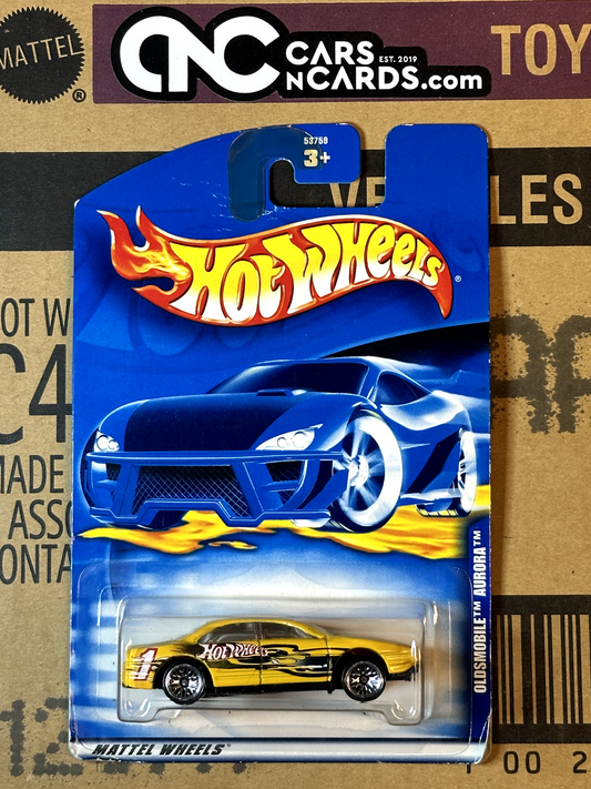 2001 Hot Wheels Oldsmobile Aurora Collector #230 Yellow (Soft Corners)