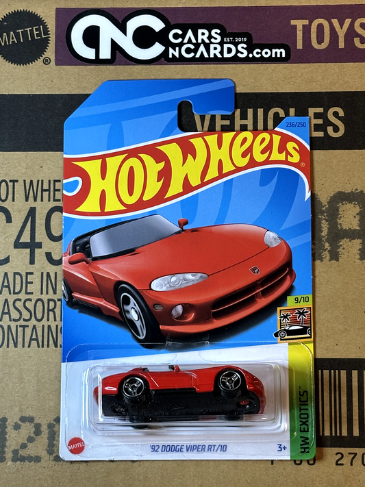 2023 Hot Wheels HW Exotics #9/10 '92 Dodge Viper RT/10 Red (Soft Corners)