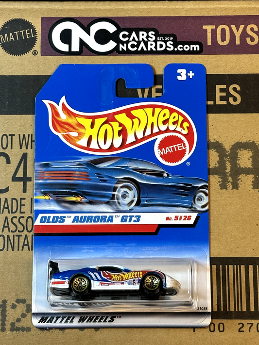 1999 Hot Wheels First Editions #5/26 Olds Aurora GTS-1 Blue & White NIP