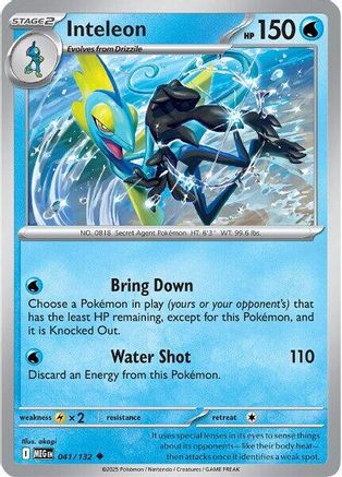 Inteleon - 041/132 41 - ME01 Mega Evolution Reverse Holofoil