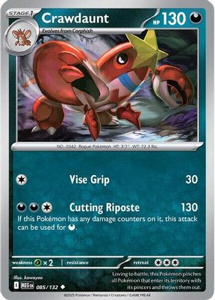 Crawdaunt 85 - ME01 Mega Evolution Reverse Holofoil