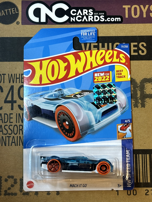 2022 Hot Wheels RLC Factory Sealed HW Speed Team 4/5 Mach It Go Blue NIP