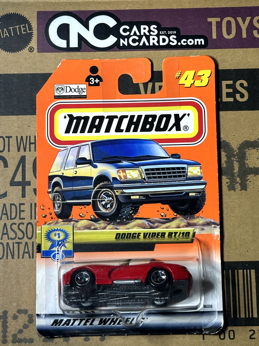 2000 Matchbox Mattel Wheels #43 Dodge Viper GTS Red