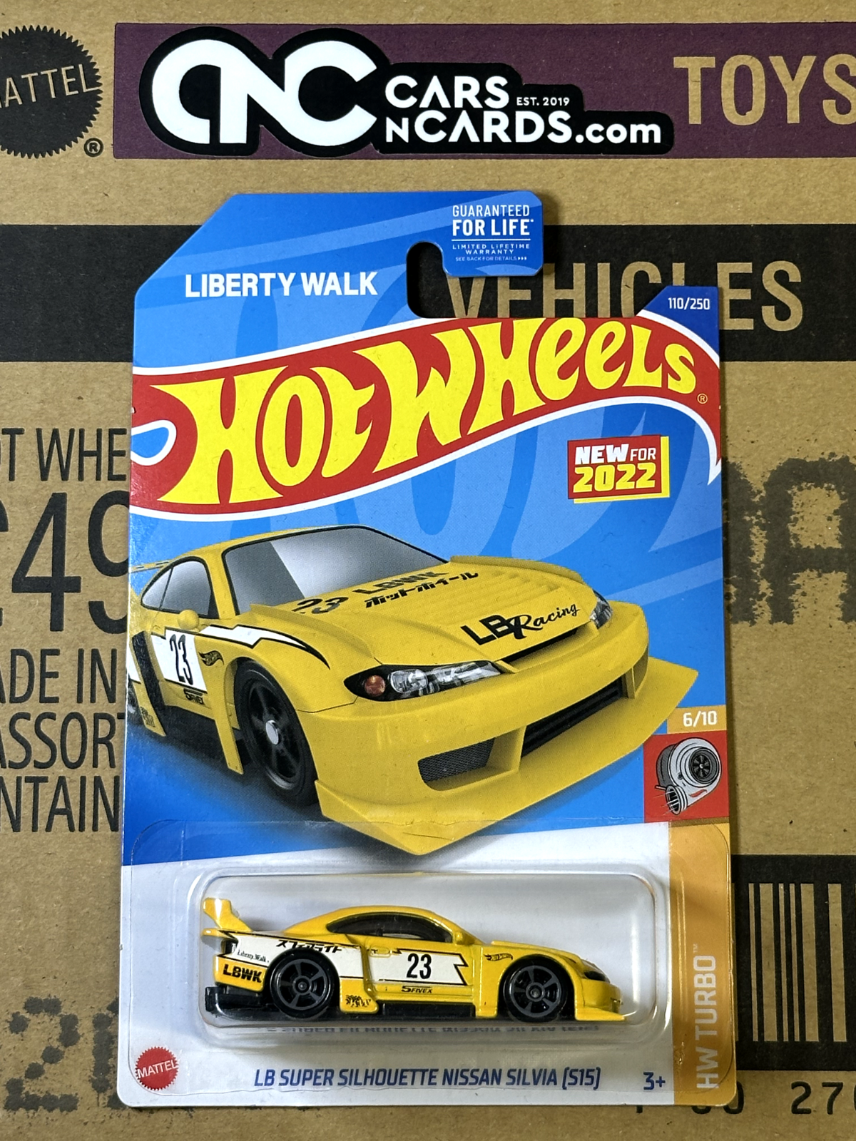 2022 Hot Wheels HW Turbo 6/10 LB Super Silhouette Nissan Silvia (S15) Yellow