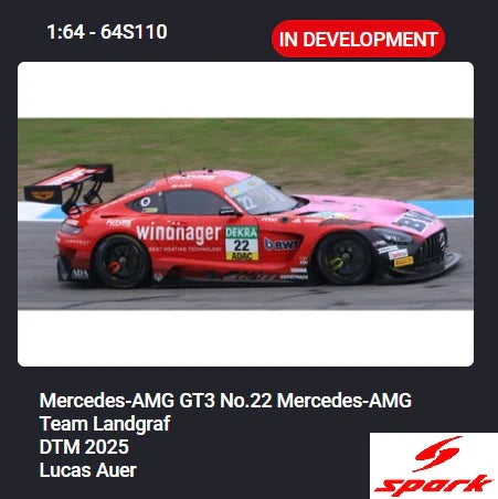 (PRE-ORDER) SPARK 1:64 Mercedes-AMG GT3 No.22 Mercedes-AMG Team Landgraf DTM 2025 Lucas Auer 64S110