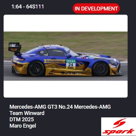 (PRE-ORDER) SPARK 1:64 Mercedes-AMG GT3 No.24 Mercedes-AMG Team Winward DTM 2025 Maro Engel 64S111