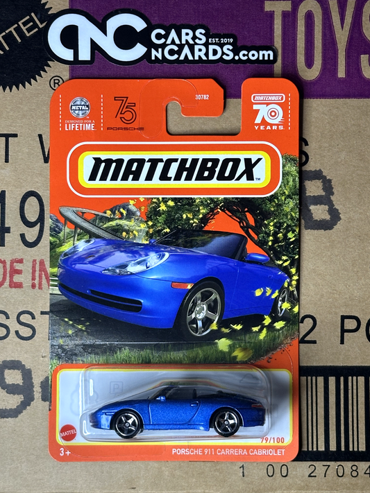 2023 Matchbox Porsche 911 Carrera Cabriolet 79/100 Blue NIP