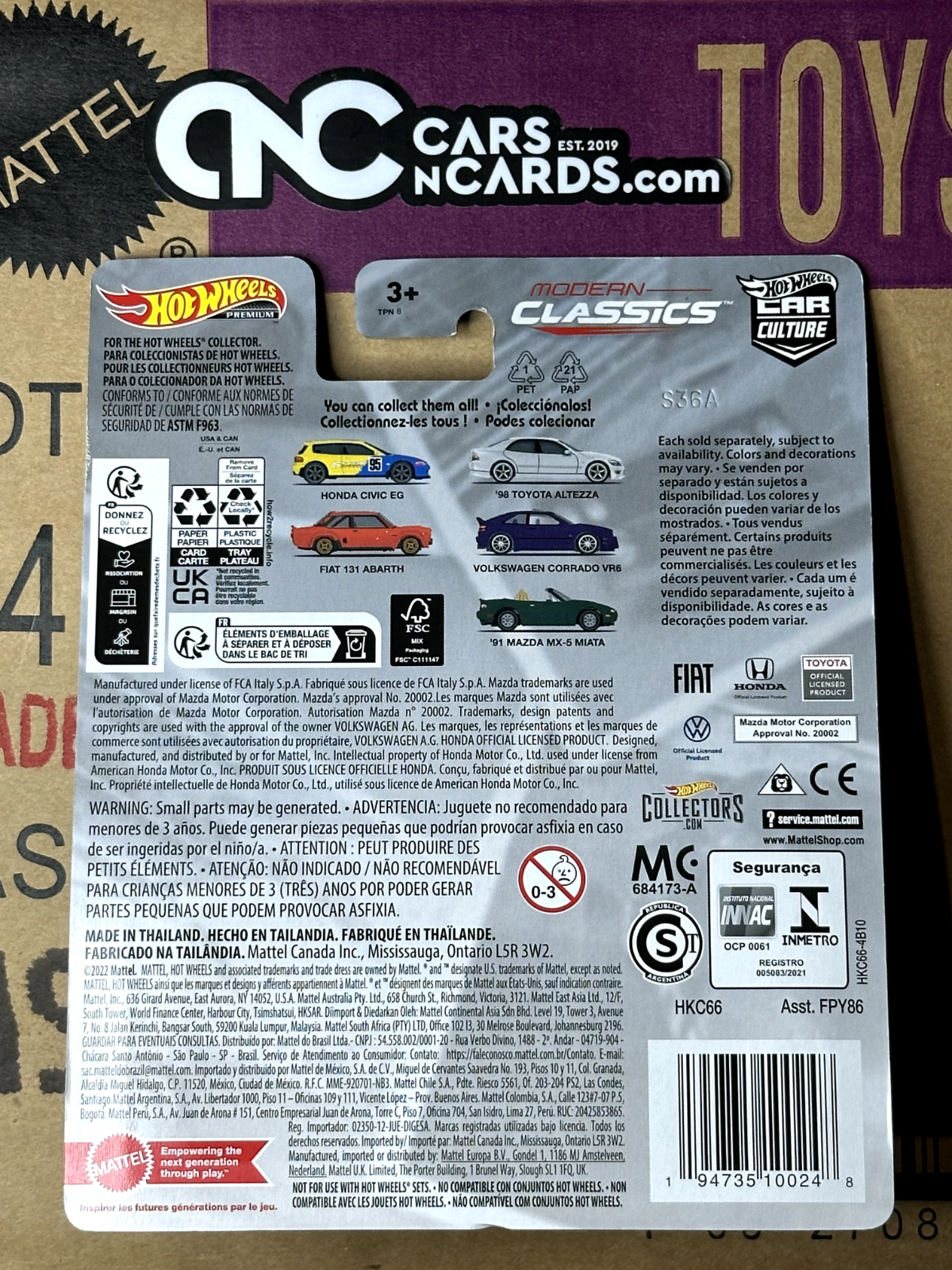 2023 Hot Wheels Premium Car Culture Modern Classics 2/5 '98 Toyota Altezza NIP