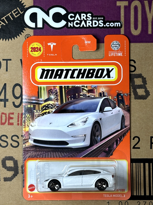 2024 Matchbox Tesla Model 3 White 53/100 NIP