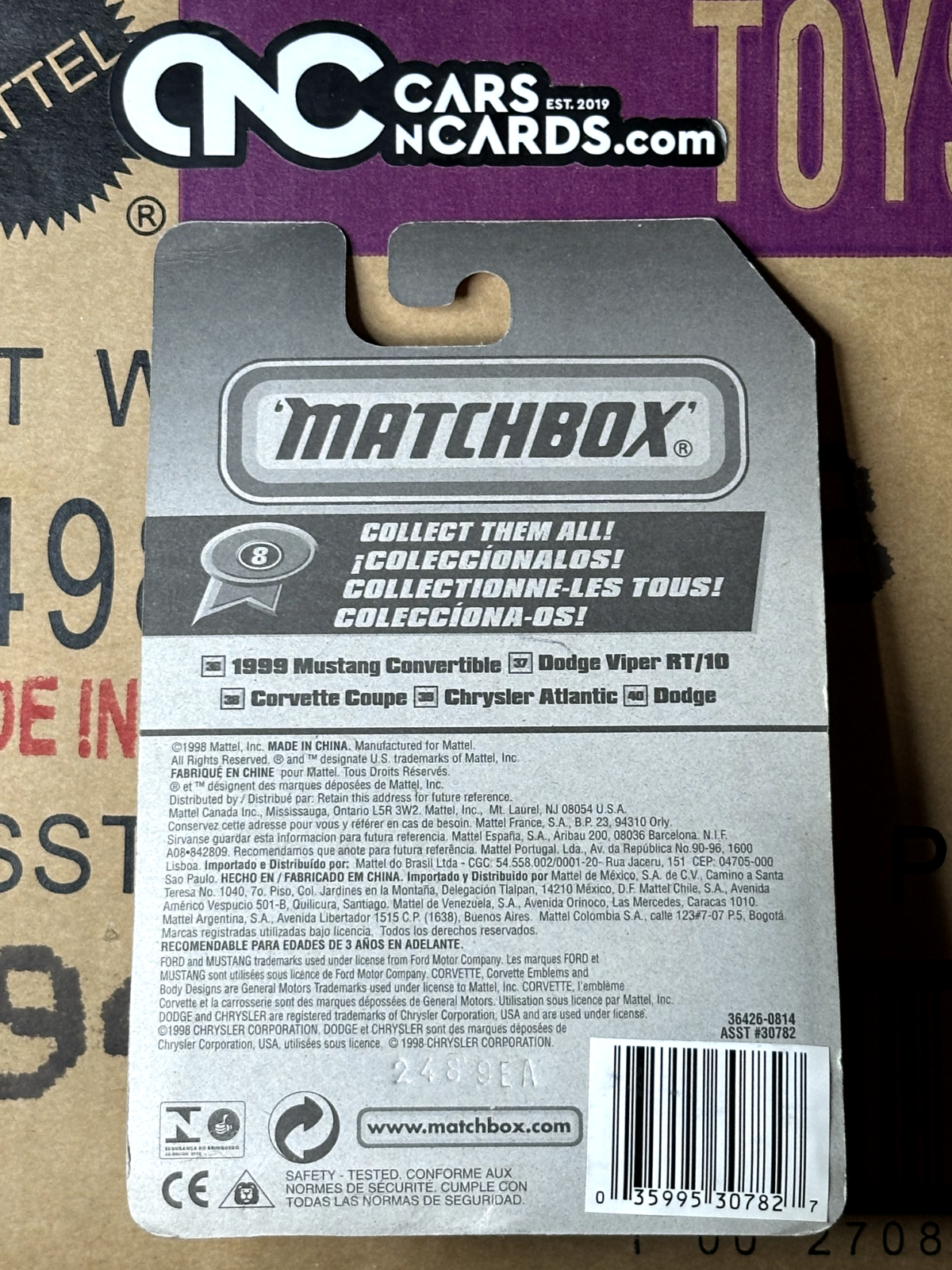 1999 Matchbox Mattel Wheels #37 Dodge Viper GTS Blue