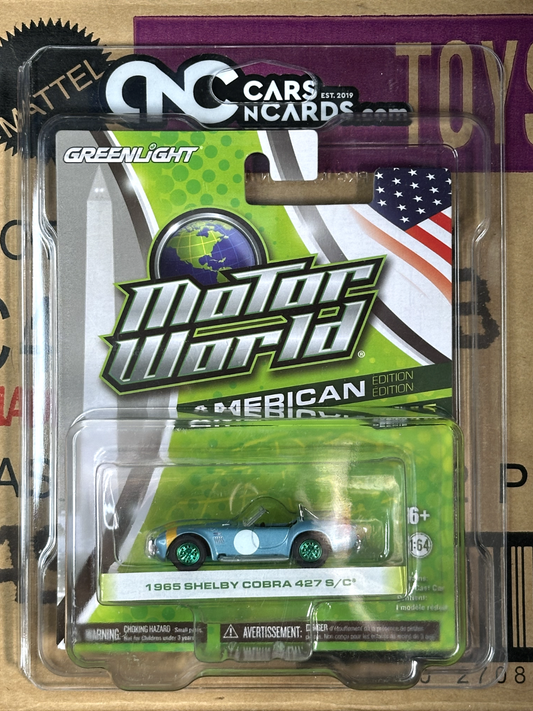 Greenlight Motor World Green Machine 1965 Shelby Cobra 427 S/C Chase W/Protector