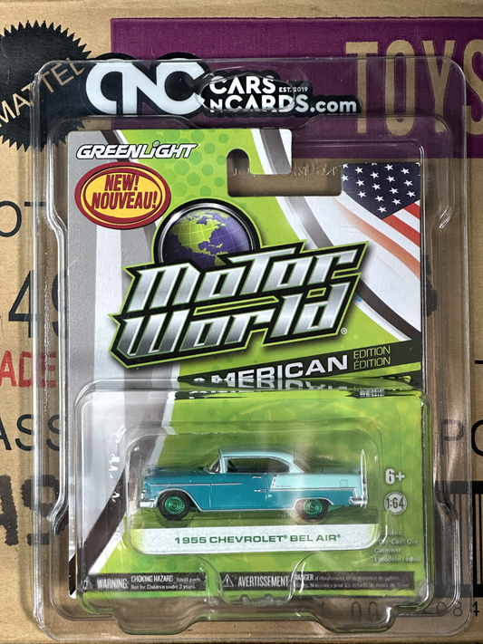 Greenlight Motor World Green Machine 1955 Chevrolet Bel Air Chase With Protector