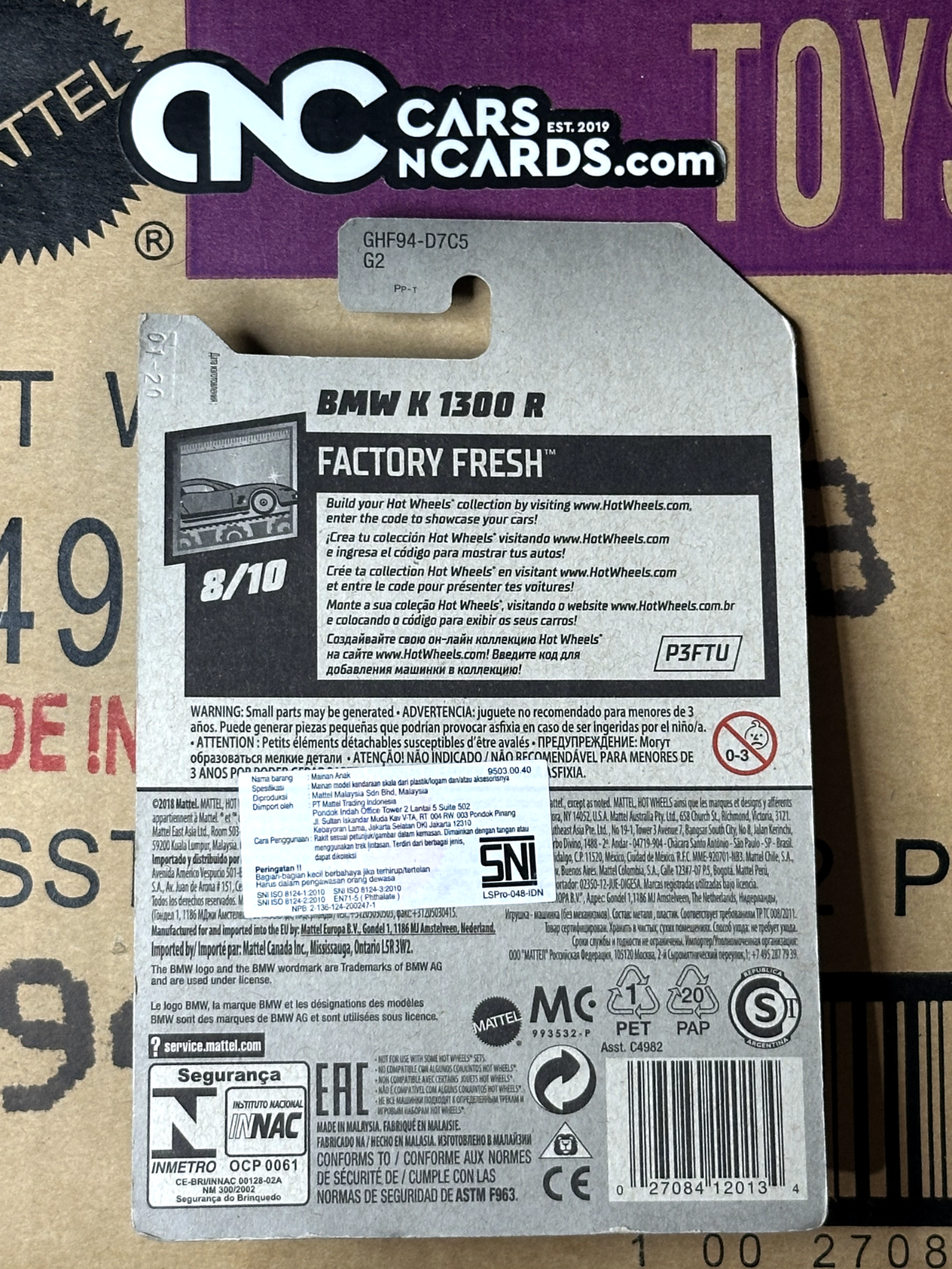 2020 Hot Wheels Factory Fresh 8/10 BMW K 1300 R Black NIP