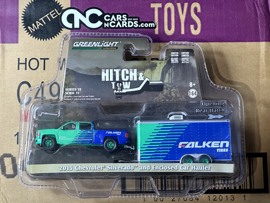 Greenlight Hitch & Tow 2016 Chevrolet Silverado With Hauler Falken Green Machine