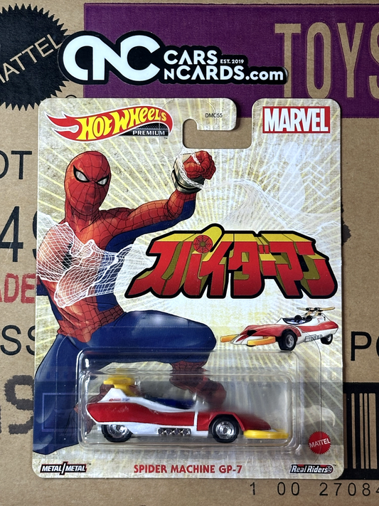 2021 Hot Wheels Marvel Spider-Man Japanese Spider Machine GP-7 (Cracked Blister)