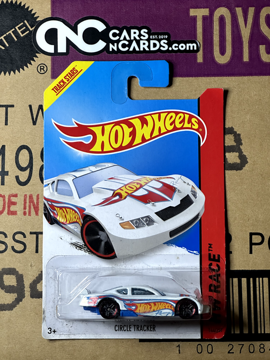 2014 Hot Wheels HW Race Circle Tracker White (Card Crease)