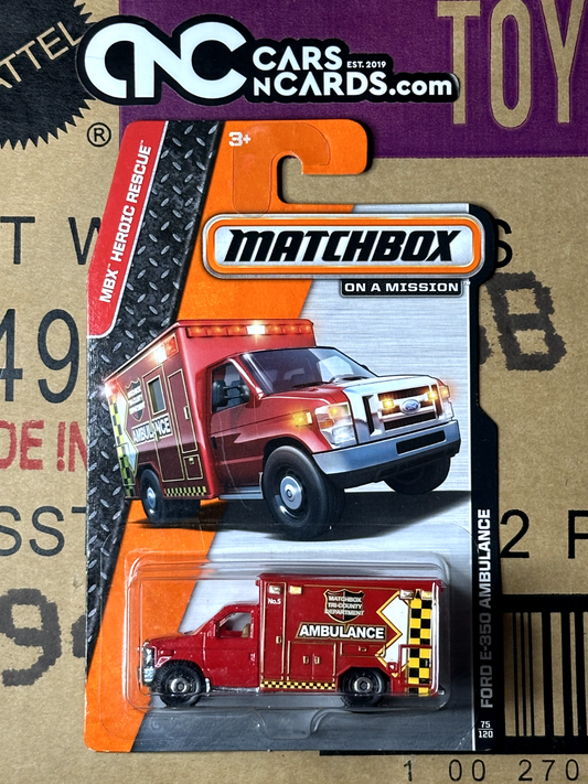 2013 Matchbox MBX Heroic Rescue Ford E-350 Ambulance 75/120