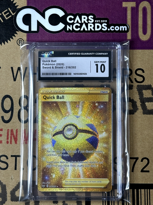 Pokémon (2020) Sword & Shield Quick Ball 216/202 CGC 10 Gem Mint