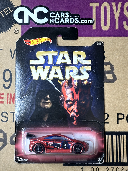 2018 Hot Wheels Star Wars Asphalt Assault Dark Maul & Darth Sidious Card Crease