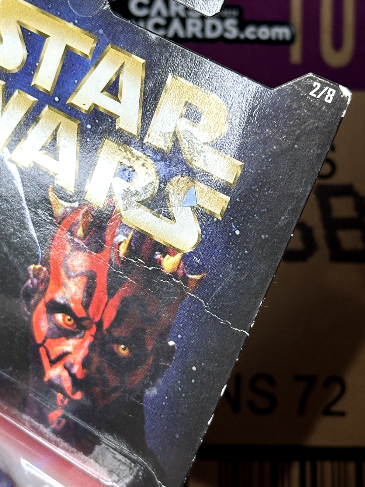 2018 Hot Wheels Star Wars Asphalt Assault Dark Maul & Darth Sidious Card Crease