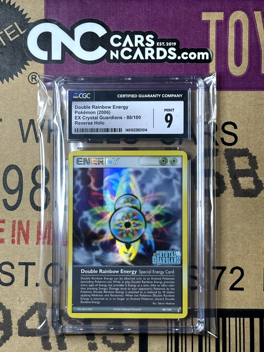 Pokémon (2006) EX Crystal Guardians 88/100 Double Rainbow Energy Holo CGC 9 Mint