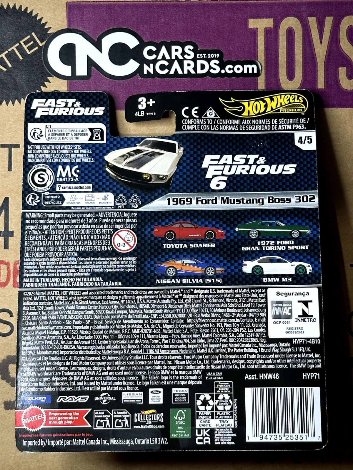 2024 Hot Wheels Premium Fast & Furious 4/5 1969 Ford Mustang Boss 302
