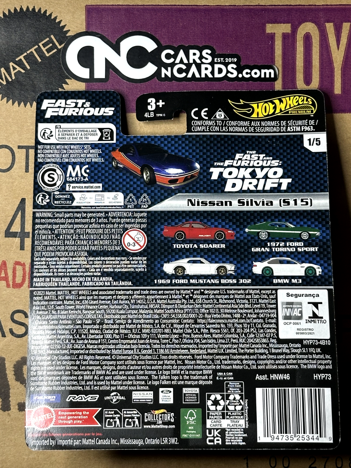 2024 Hot Wheels Premium Fast & Furious 1/5 Nissan Silvia S15