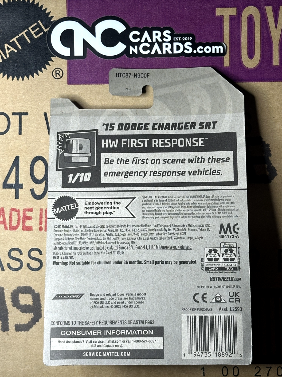 2023 Hot Wheels HW First Response 1/10 '15 Dodge Charger SRT Green