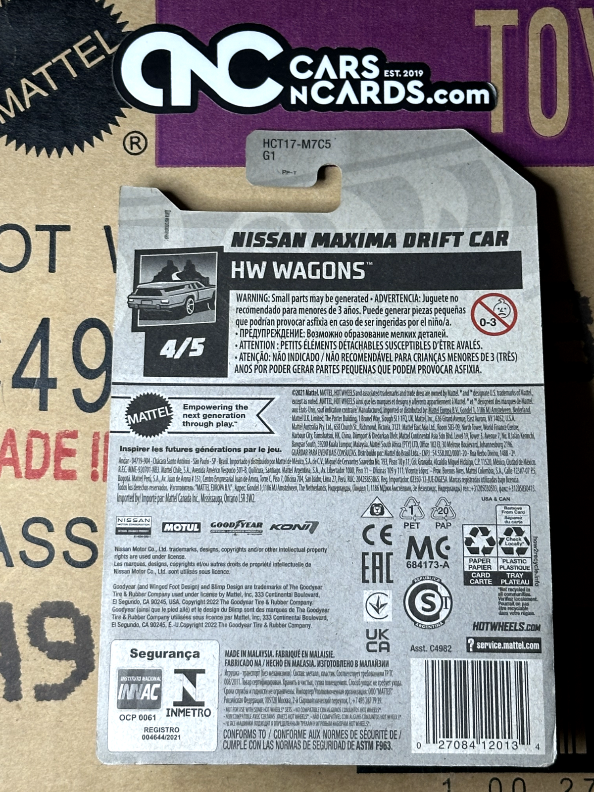 2022 Hot Wheels HW Wagons #4/5 Nissan Maxima Drift Car Motul (Card Crease)