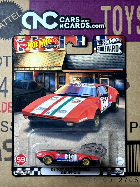 2022 Hot Wheels Premium Boulevard #59 De Tomaso Pantera Gruppo 4 Gulf
