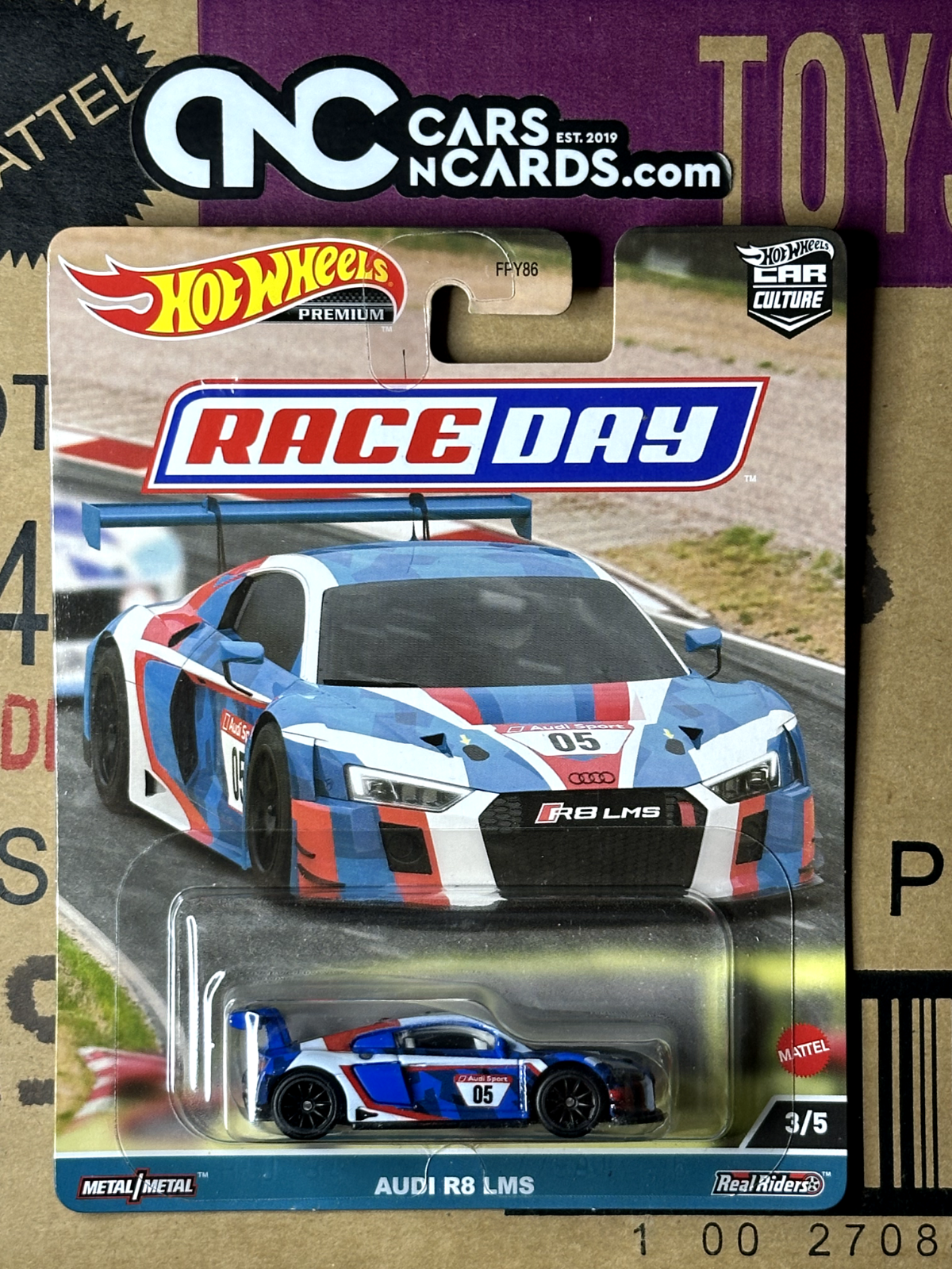 2023 Hot Wheels Premium Car Culture Race Day 3/5 Audi R8 LMS (Card Crease)