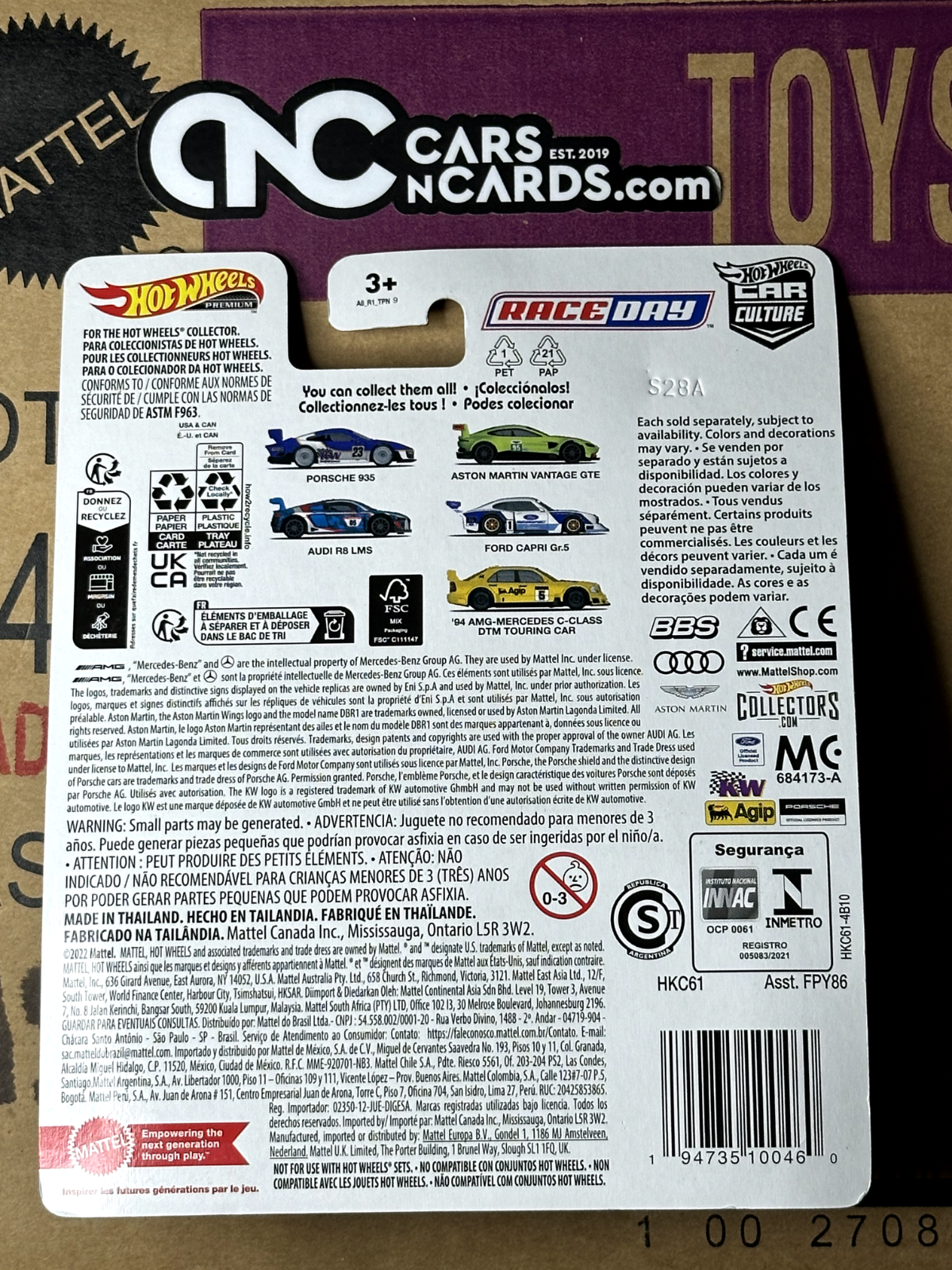 2023 Hot Wheels Premium Car Culture Race Day 3/5 Audi R8 LMS (Card Crease)