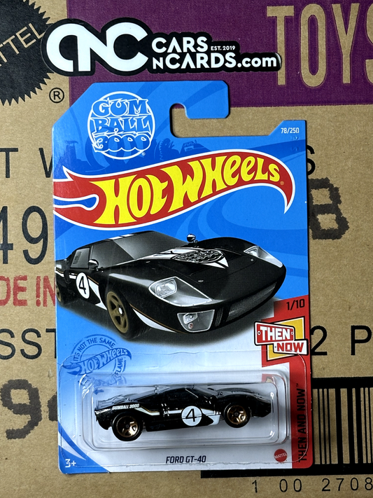 2021 Hot Wheels Then and Now #1/10 Ford GT-40 Gumball 3000 #78/250 Black NIP