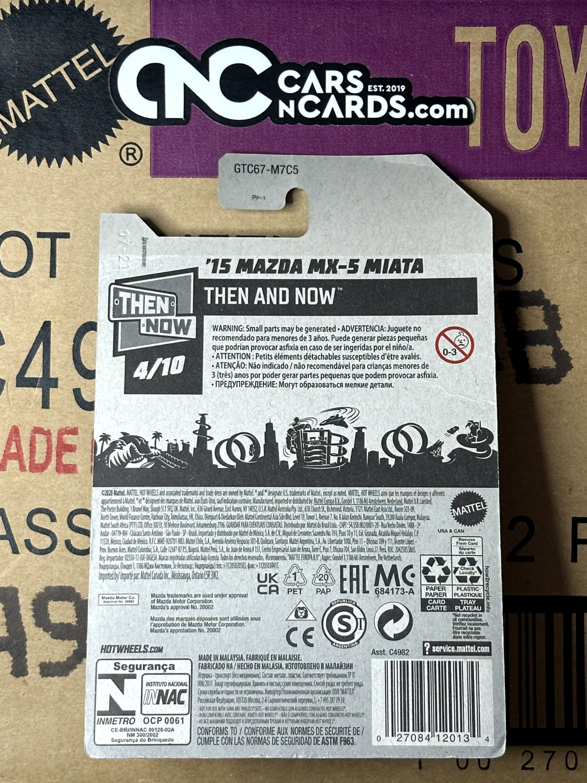 2021 Hot Wheels Then and Now 4/10 '15 Mazda MX-5 Miata Grey (Card Crease)