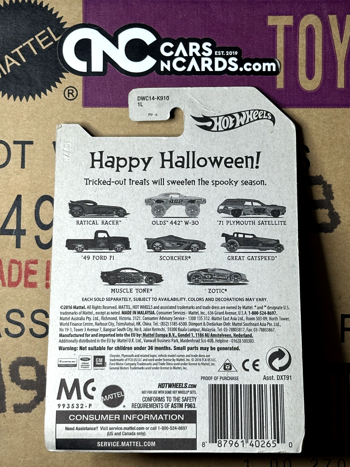 2017 Hot Wheels Halloween Series 6/8 Great Gatspeed (Card Crease)