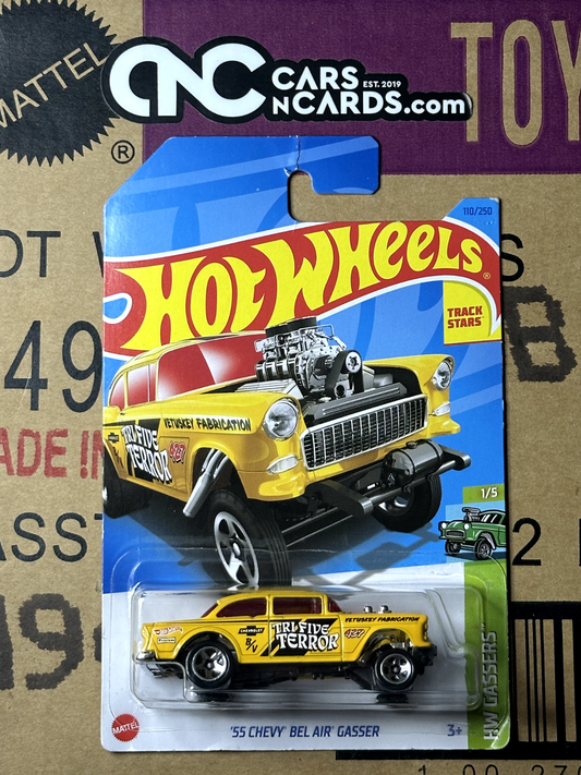 2023 Hot Wheels HW Gassers '55 Chevy Bel Air Gasser TriFive Terror (Card Damage)