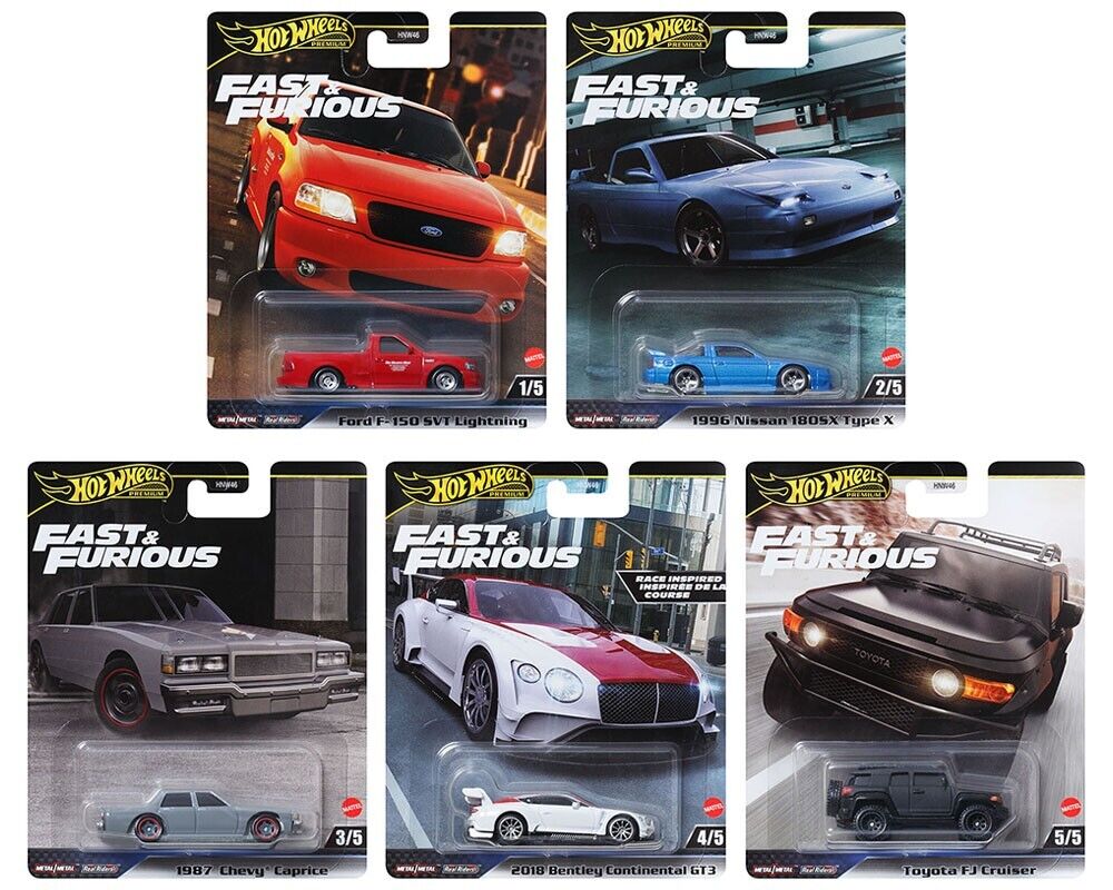 2024 Hot Wheels Premium Fast & Furious Full Set of 5 Mix 4 (F-150/FJ Cruiser)