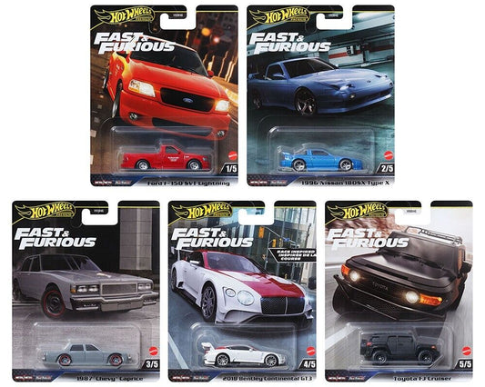 2024 Hot Wheels Premium Fast & Furious Full Set of 5 Mix 4 (F-150/FJ Cruiser)